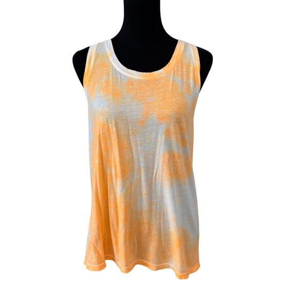 New SUNDRY Anthropologie Women's Pop Orange Tie Dye Tank Top Size M - Picture 1 of 5